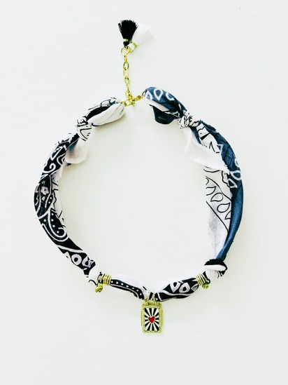 Feestbeestkids - Bandana ketting - zwart/ wit