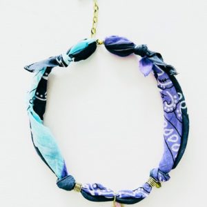 Bandana ketting grijs/ blauw