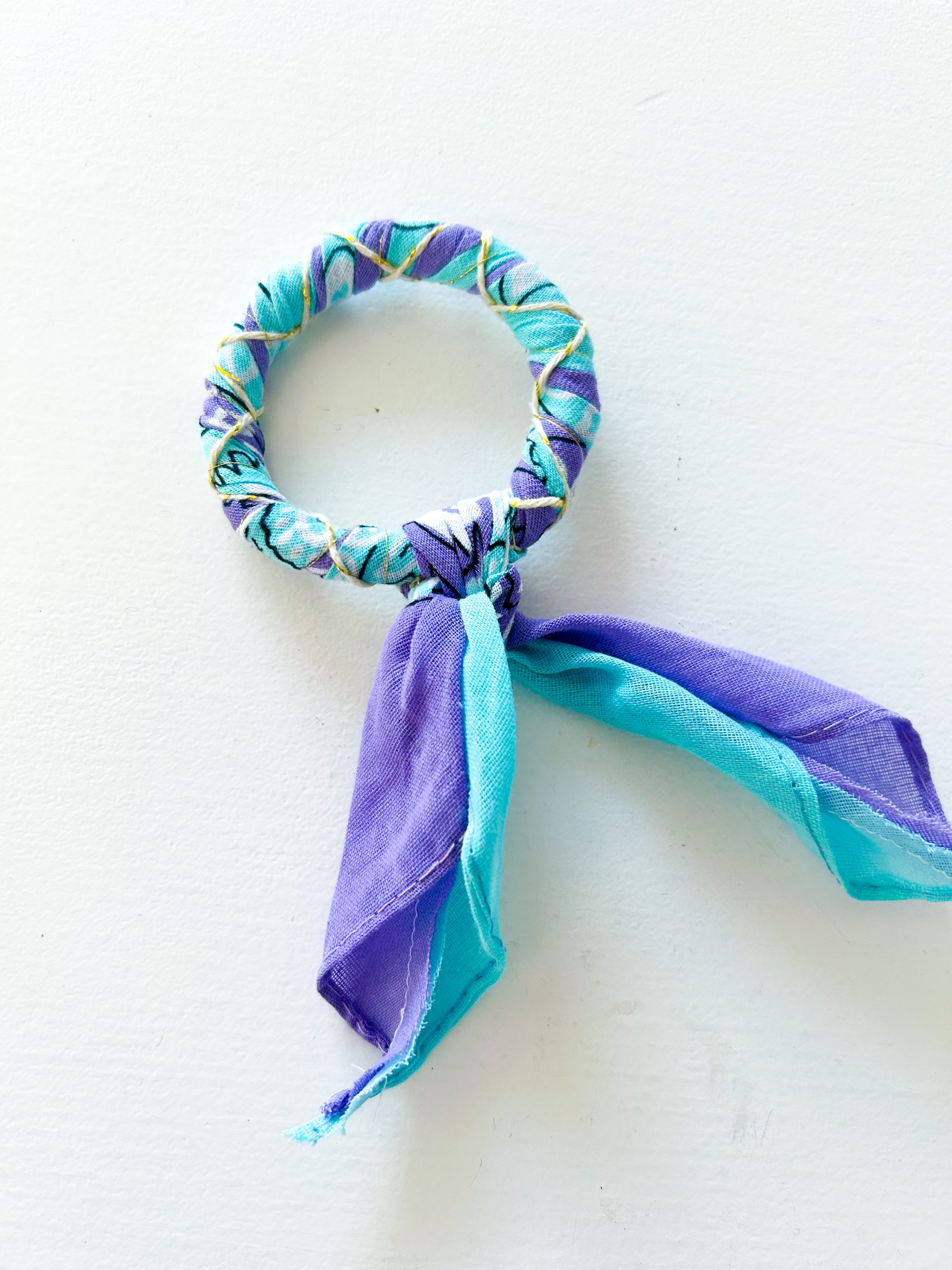 Bandana armband paars-blauw