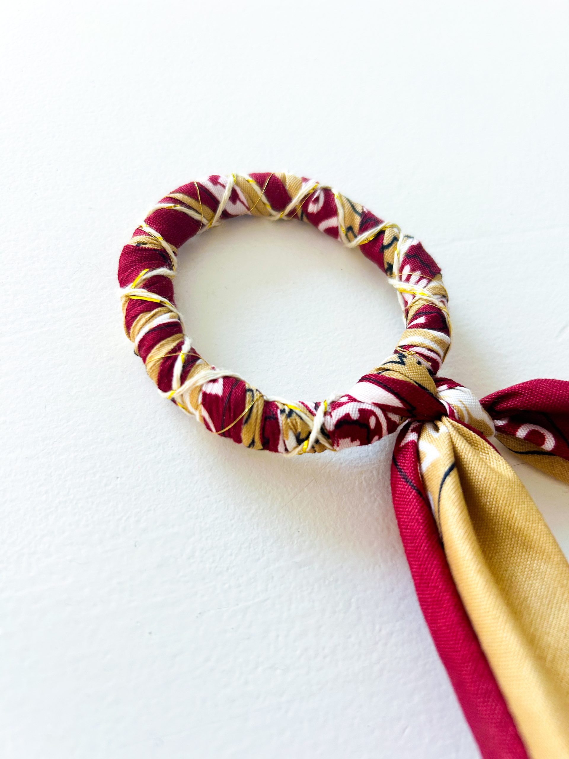 Bandana armband bordeaux-zand - Image 2