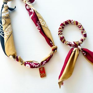 Bandana ketting bordeaux - zand