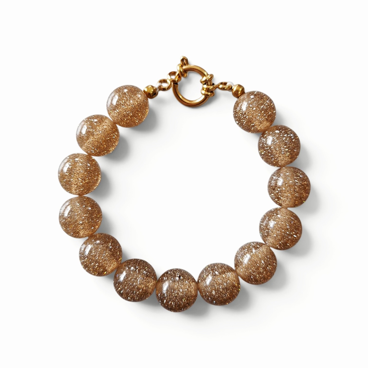 Kralenarmband Glitter champagne