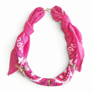 Bandana ketting | Fuchsia roze