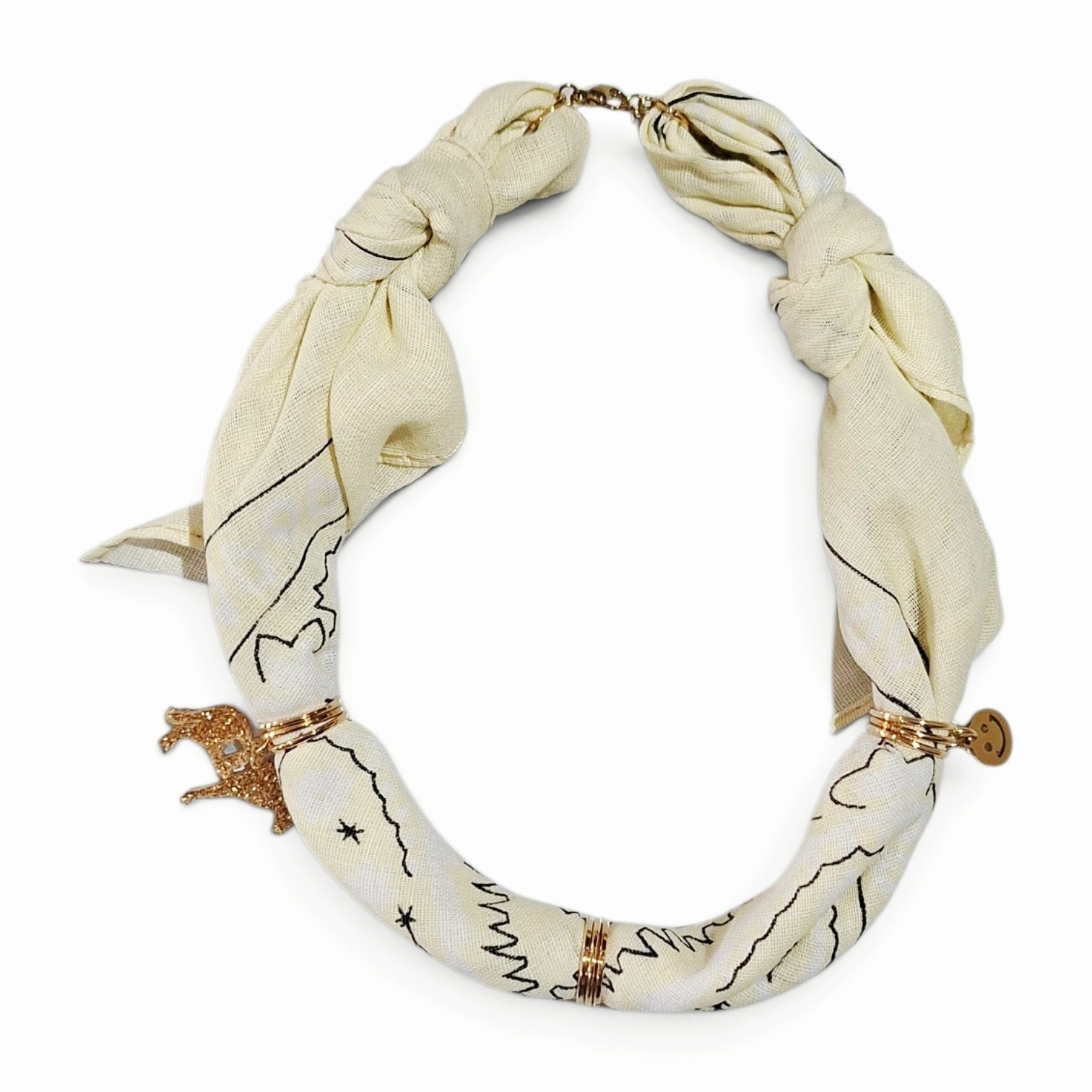 Bandana ketting | Pastelgeel